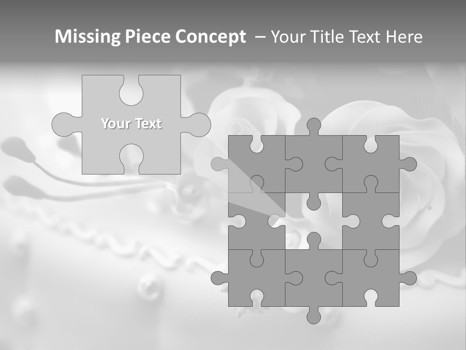 A Black And White Picture Of Flowers On A Cake PowerPoint Template