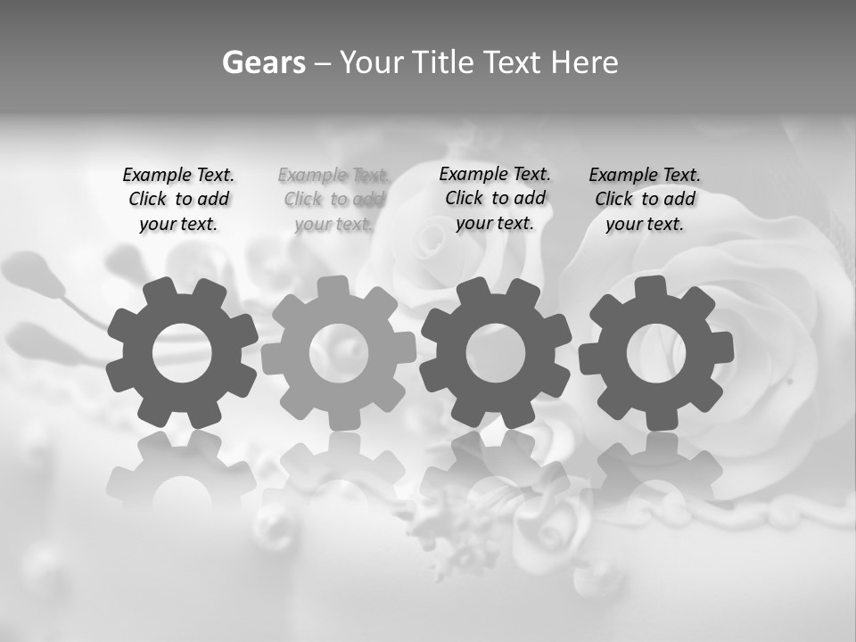 A Black And White Picture Of Flowers On A Cake PowerPoint Template