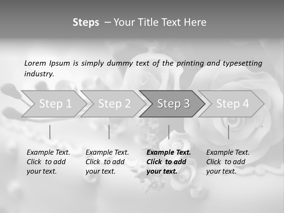 A Black And White Picture Of Flowers On A Cake PowerPoint Template