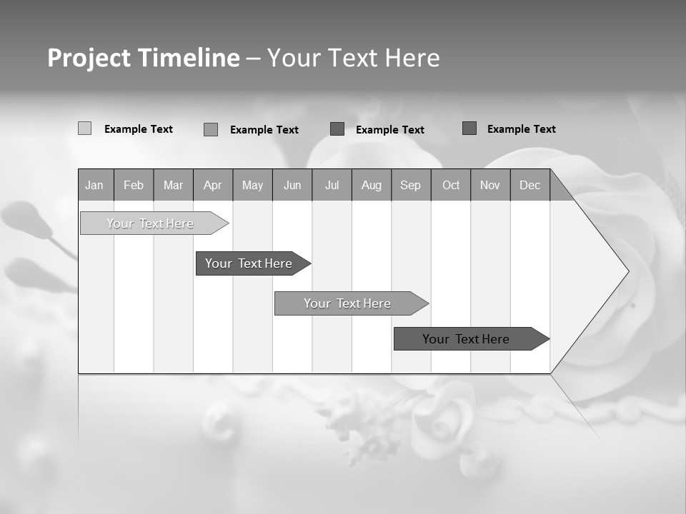 A Black And White Picture Of Flowers On A Cake PowerPoint Template