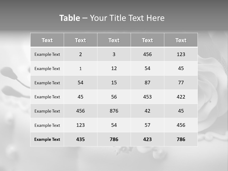 A Black And White Picture Of Flowers On A Cake PowerPoint Template