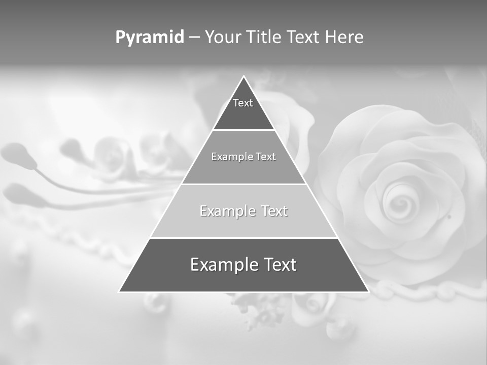 A Black And White Picture Of Flowers On A Cake PowerPoint Template