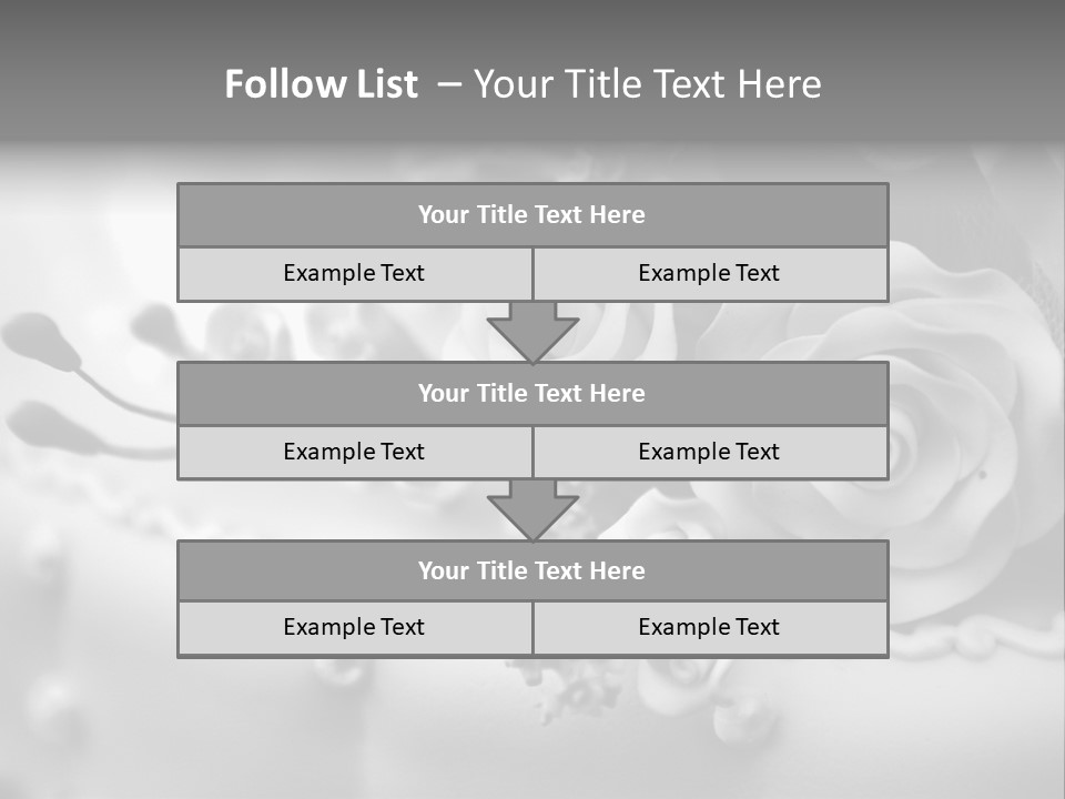 A Black And White Picture Of Flowers On A Cake PowerPoint Template