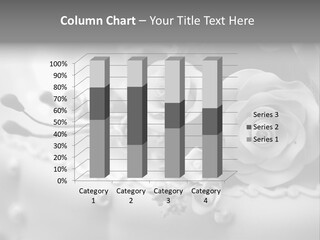 A Black And White Picture Of Flowers On A Cake PowerPoint Template