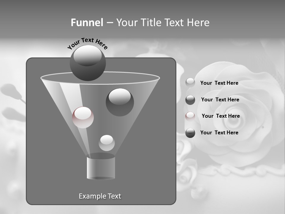 A Black And White Picture Of Flowers On A Cake PowerPoint Template