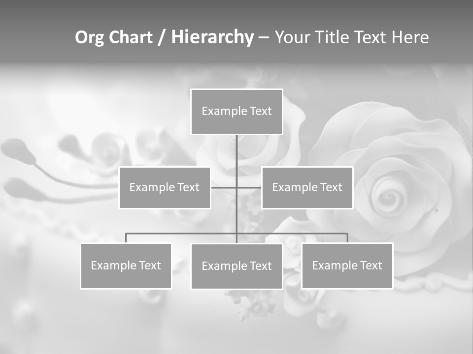 A Black And White Picture Of Flowers On A Cake PowerPoint Template