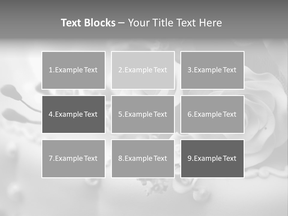 A Black And White Picture Of Flowers On A Cake PowerPoint Template