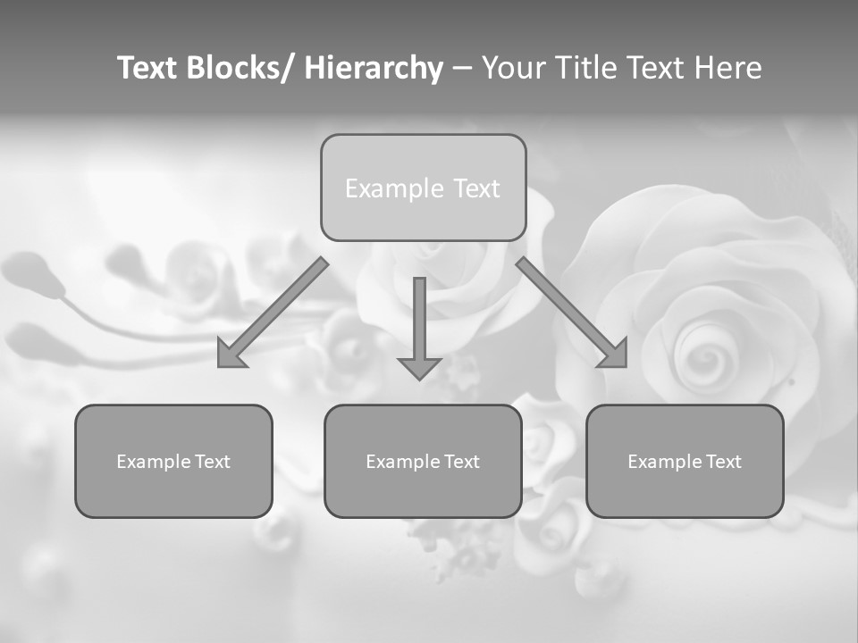 A Black And White Picture Of Flowers On A Cake PowerPoint Template