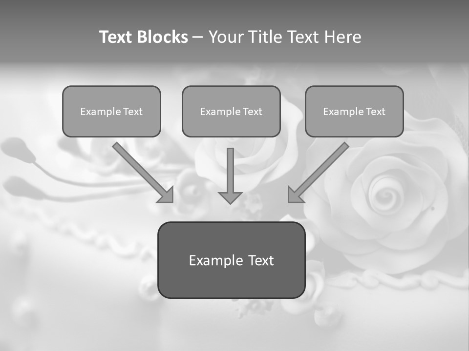 A Black And White Picture Of Flowers On A Cake PowerPoint Template