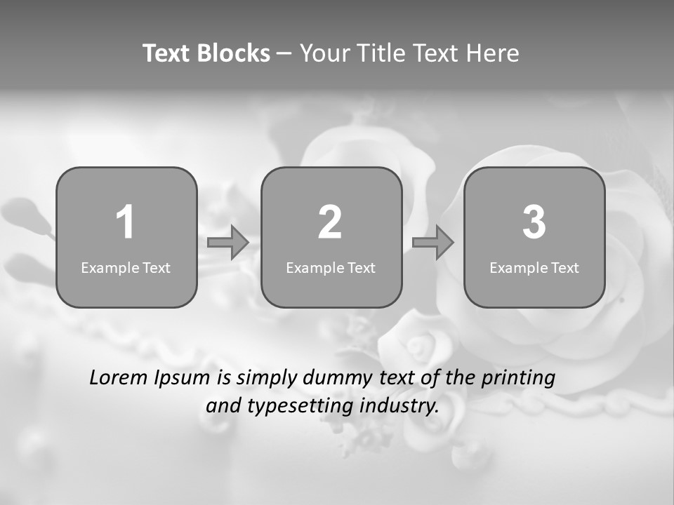 A Black And White Picture Of Flowers On A Cake PowerPoint Template