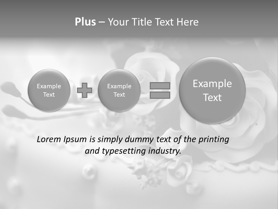 A Black And White Picture Of Flowers On A Cake PowerPoint Template