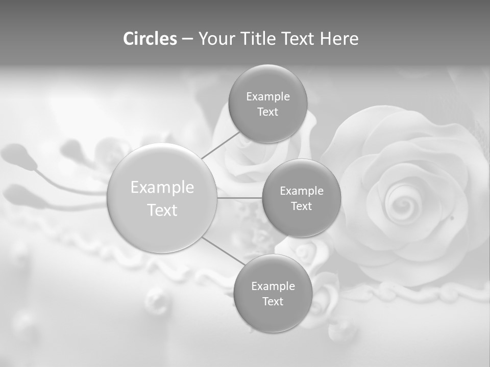 A Black And White Picture Of Flowers On A Cake PowerPoint Template