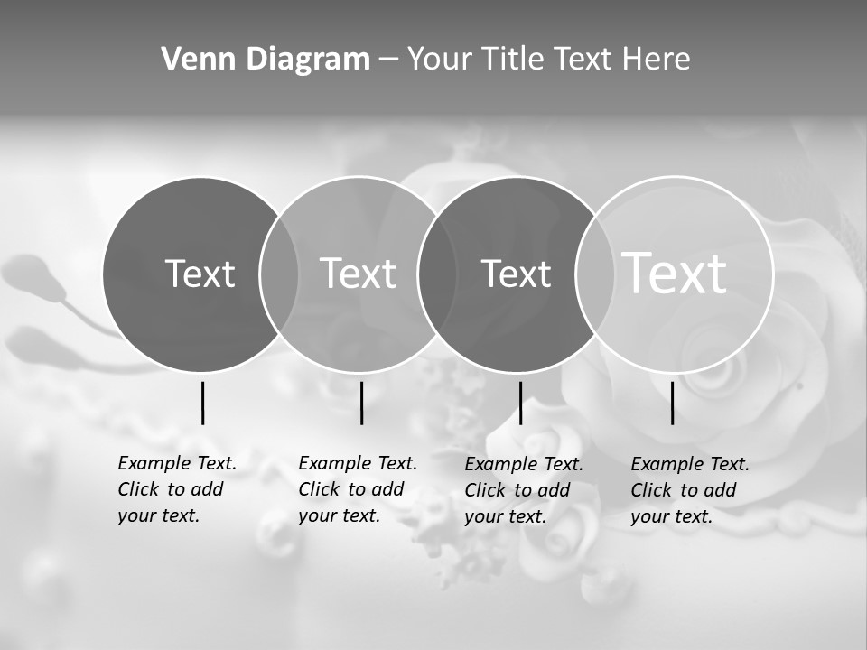 A Black And White Picture Of Flowers On A Cake PowerPoint Template