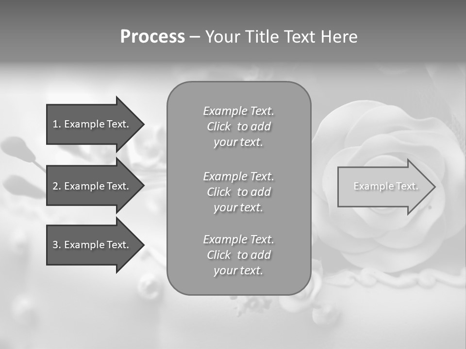 A Black And White Picture Of Flowers On A Cake PowerPoint Template