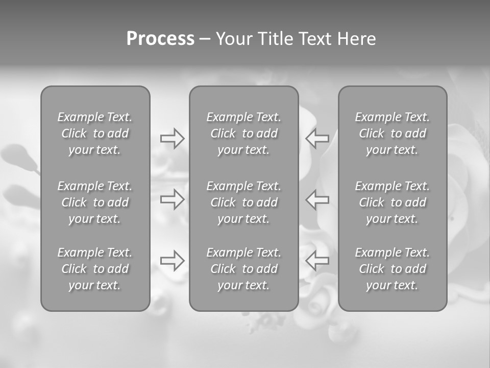 A Black And White Picture Of Flowers On A Cake PowerPoint Template