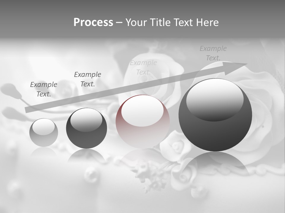 A Black And White Picture Of Flowers On A Cake PowerPoint Template