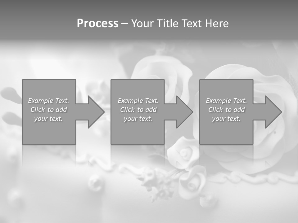 A Black And White Picture Of Flowers On A Cake PowerPoint Template