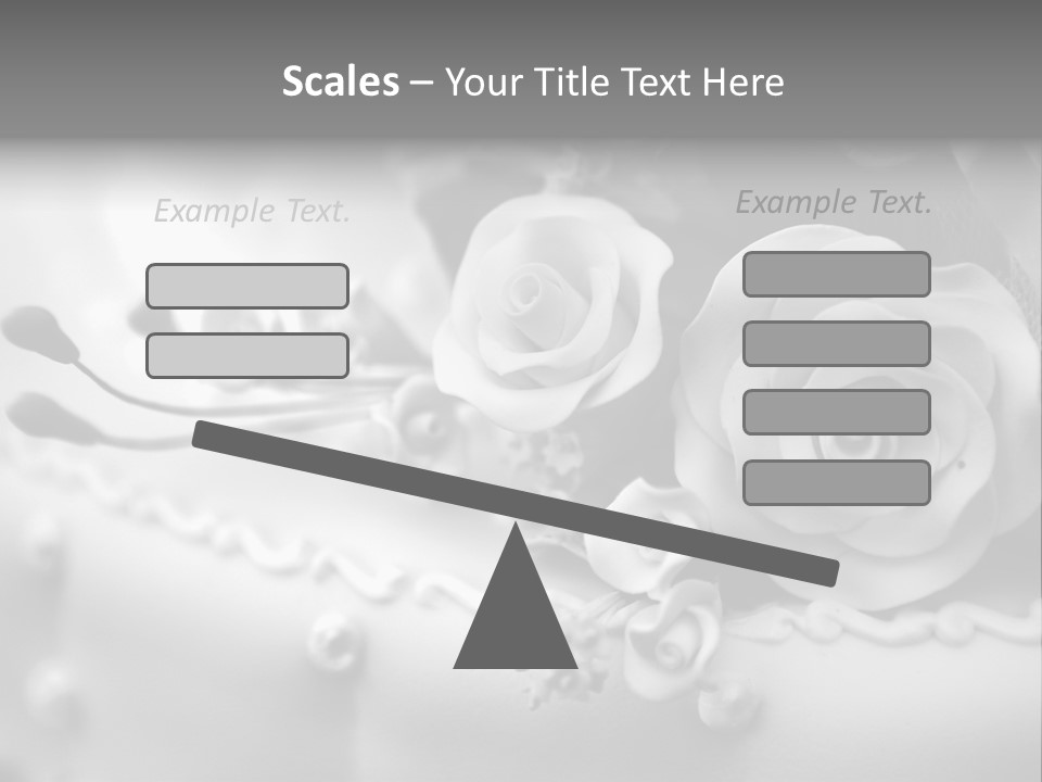 A Black And White Picture Of Flowers On A Cake PowerPoint Template