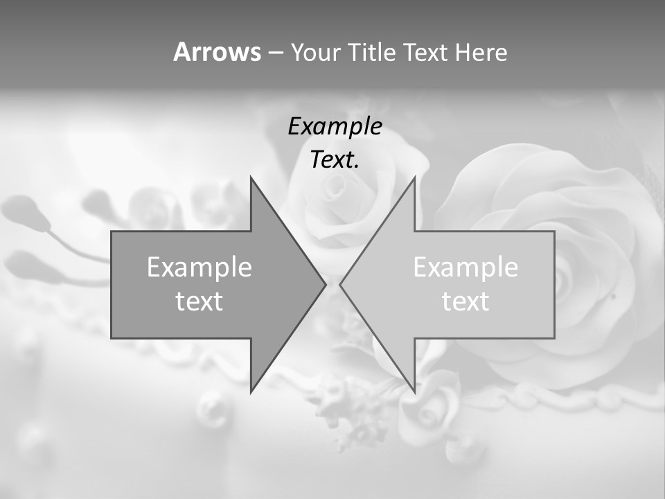 A Black And White Picture Of Flowers On A Cake PowerPoint Template