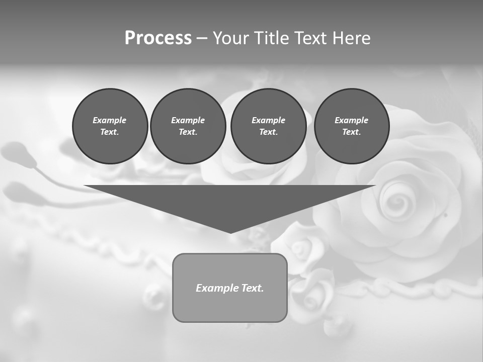 A Black And White Picture Of Flowers On A Cake PowerPoint Template