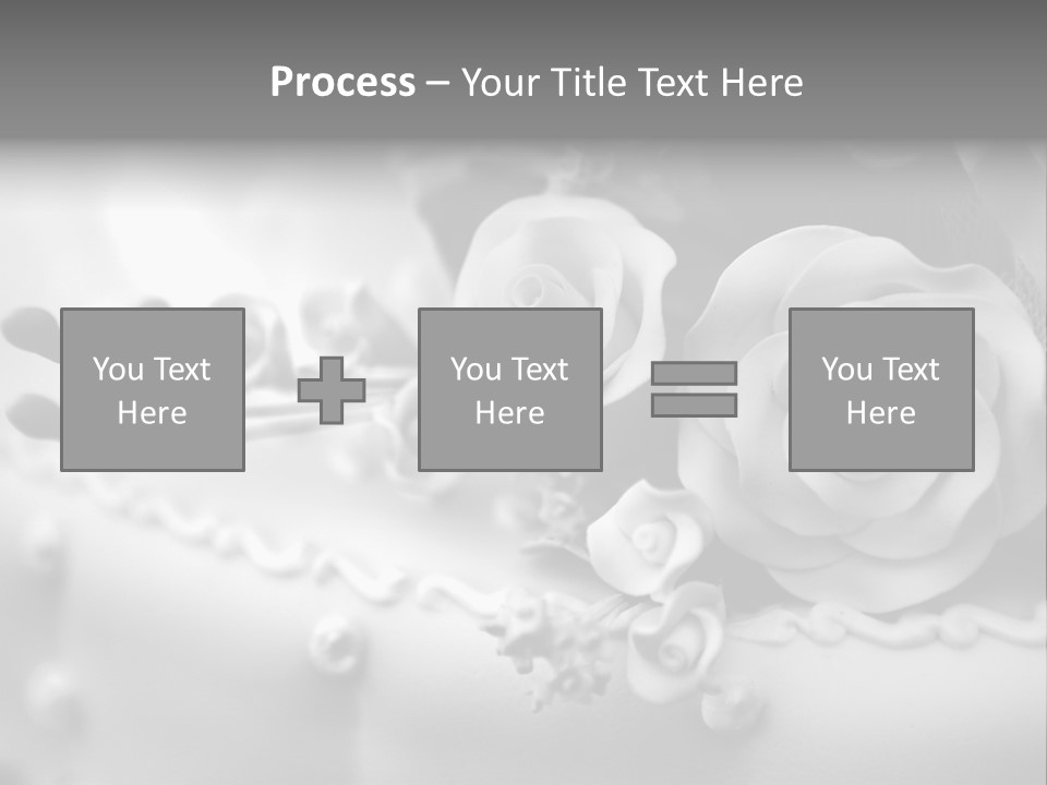 A Black And White Picture Of Flowers On A Cake PowerPoint Template