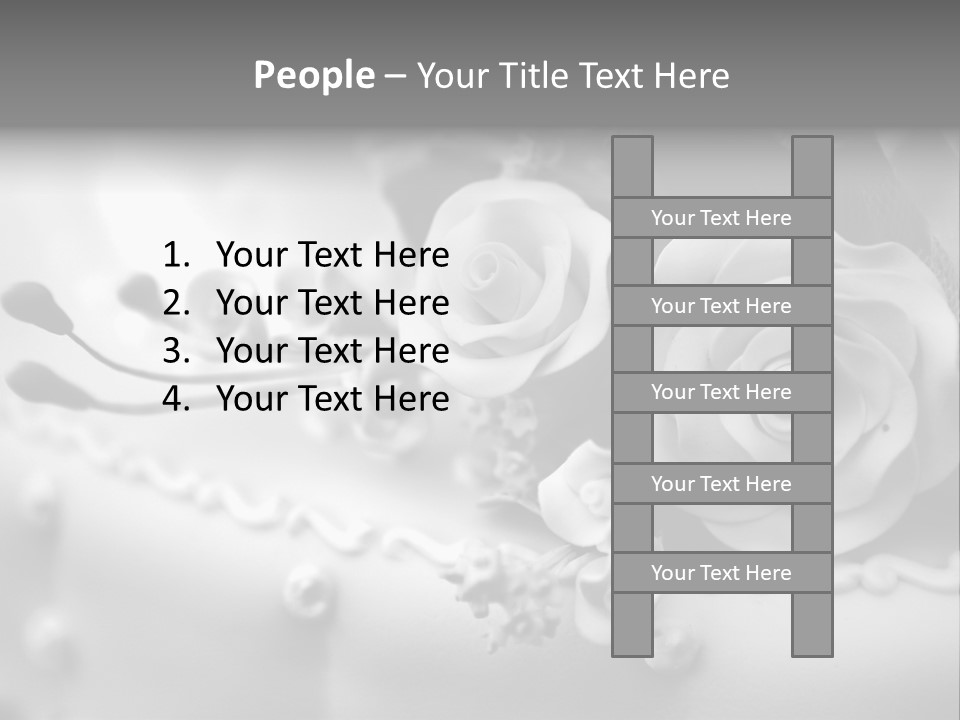 A Black And White Picture Of Flowers On A Cake PowerPoint Template