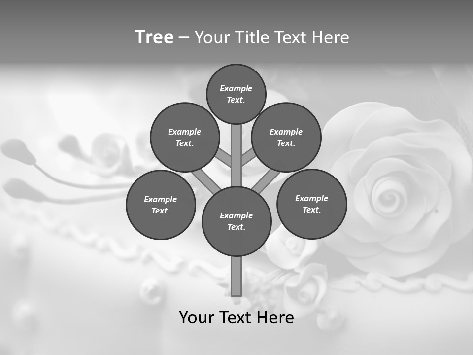 A Black And White Picture Of Flowers On A Cake PowerPoint Template