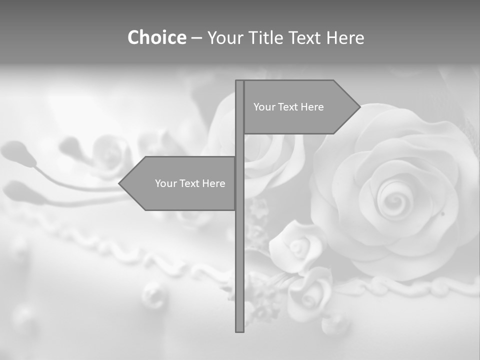 A Black And White Picture Of Flowers On A Cake PowerPoint Template