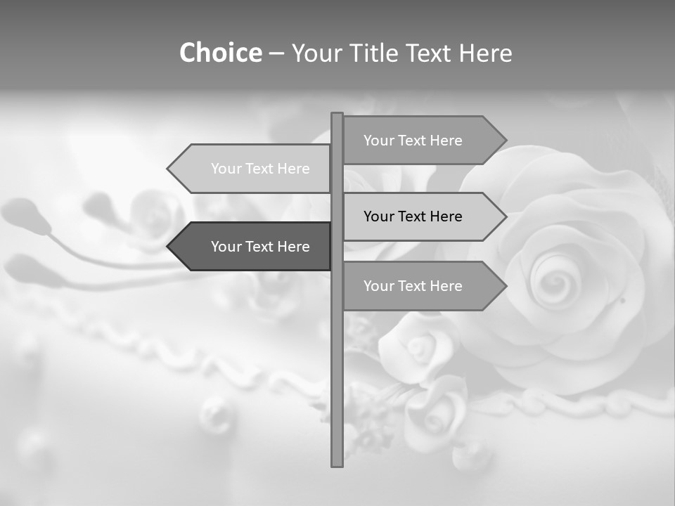 A Black And White Picture Of Flowers On A Cake PowerPoint Template