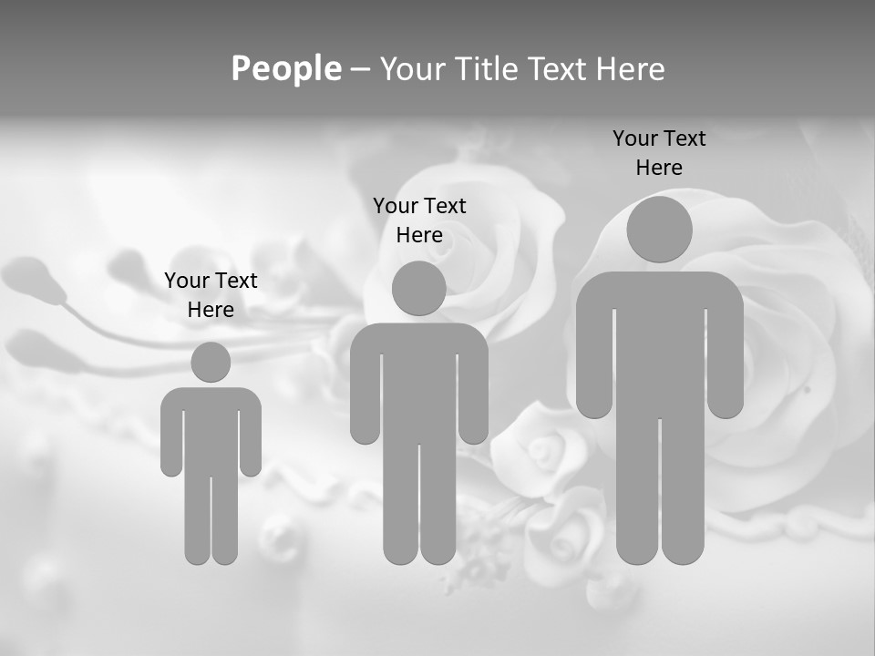 A Black And White Picture Of Flowers On A Cake PowerPoint Template