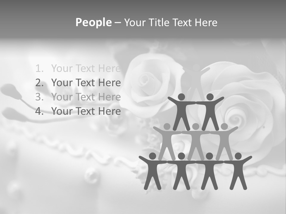 A Black And White Picture Of Flowers On A Cake PowerPoint Template