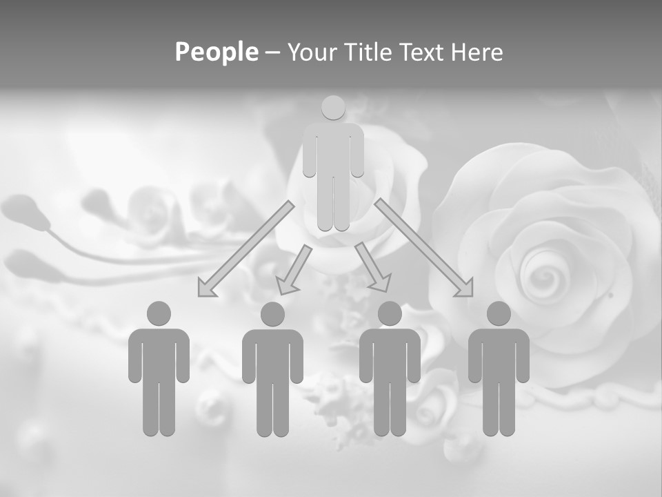 A Black And White Picture Of Flowers On A Cake PowerPoint Template