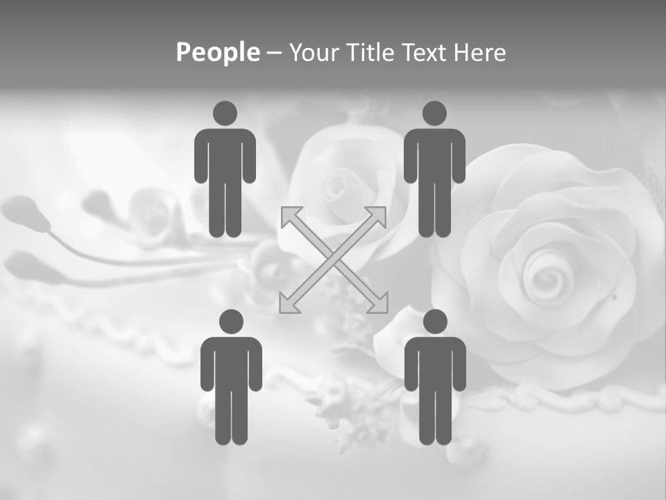 A Black And White Picture Of Flowers On A Cake PowerPoint Template