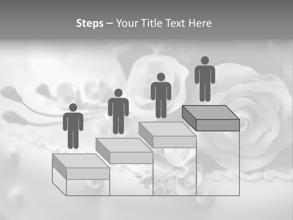 A Black And White Picture Of Flowers On A Cake PowerPoint Template