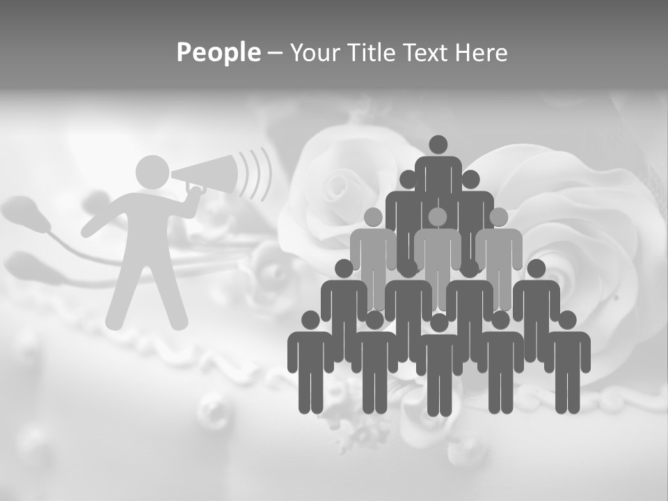 A Black And White Picture Of Flowers On A Cake PowerPoint Template