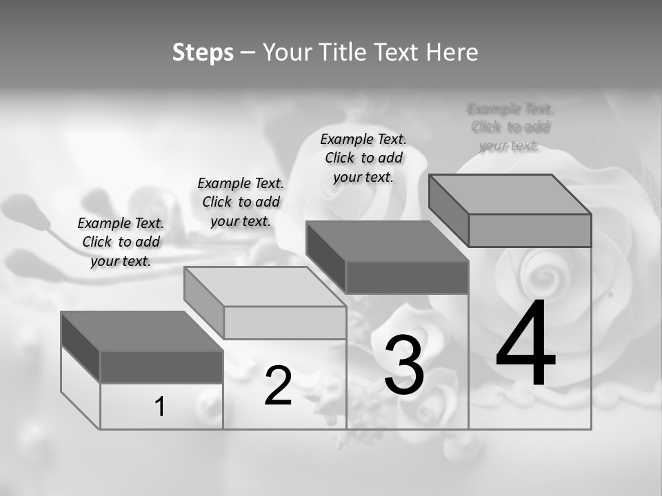 A Black And White Picture Of Flowers On A Cake PowerPoint Template