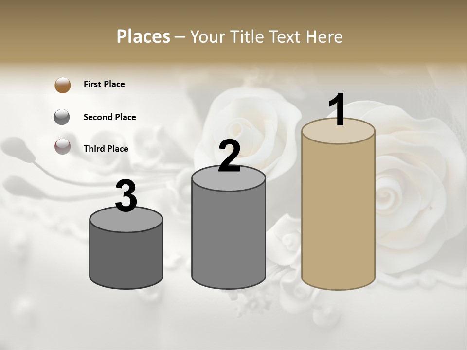 Two White Roses On A White Background Powerpoint Template PowerPoint Template