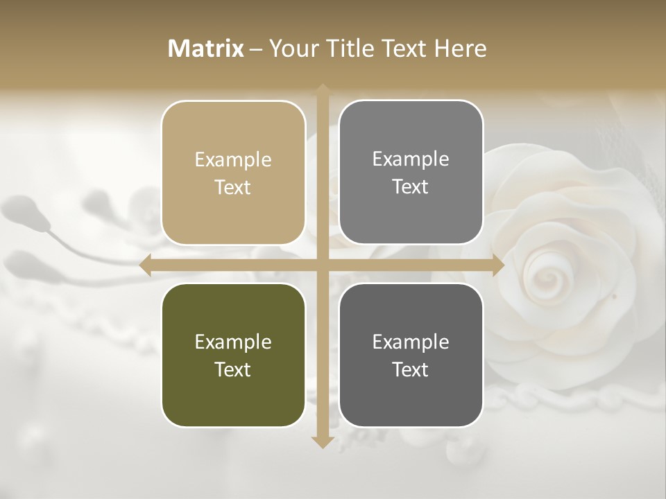 Two White Roses On A White Background Powerpoint Template PowerPoint Template