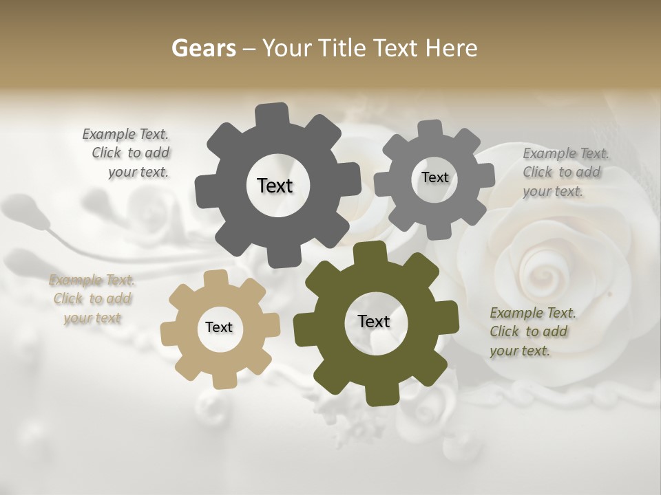 Two White Roses On A White Background Powerpoint Template PowerPoint Template