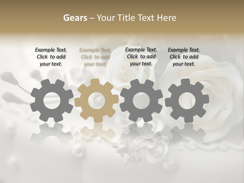 Two White Roses On A White Background Powerpoint Template PowerPoint Template