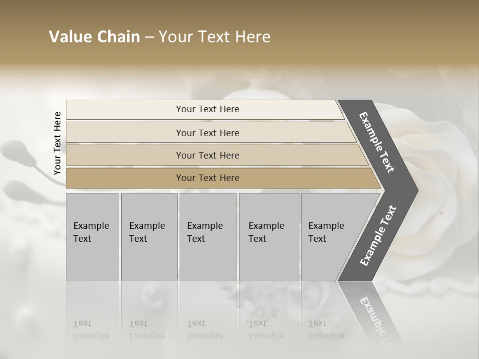 Two White Roses On A White Background Powerpoint Template PowerPoint Template