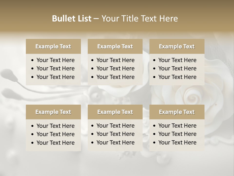 Two White Roses On A White Background Powerpoint Template PowerPoint Template