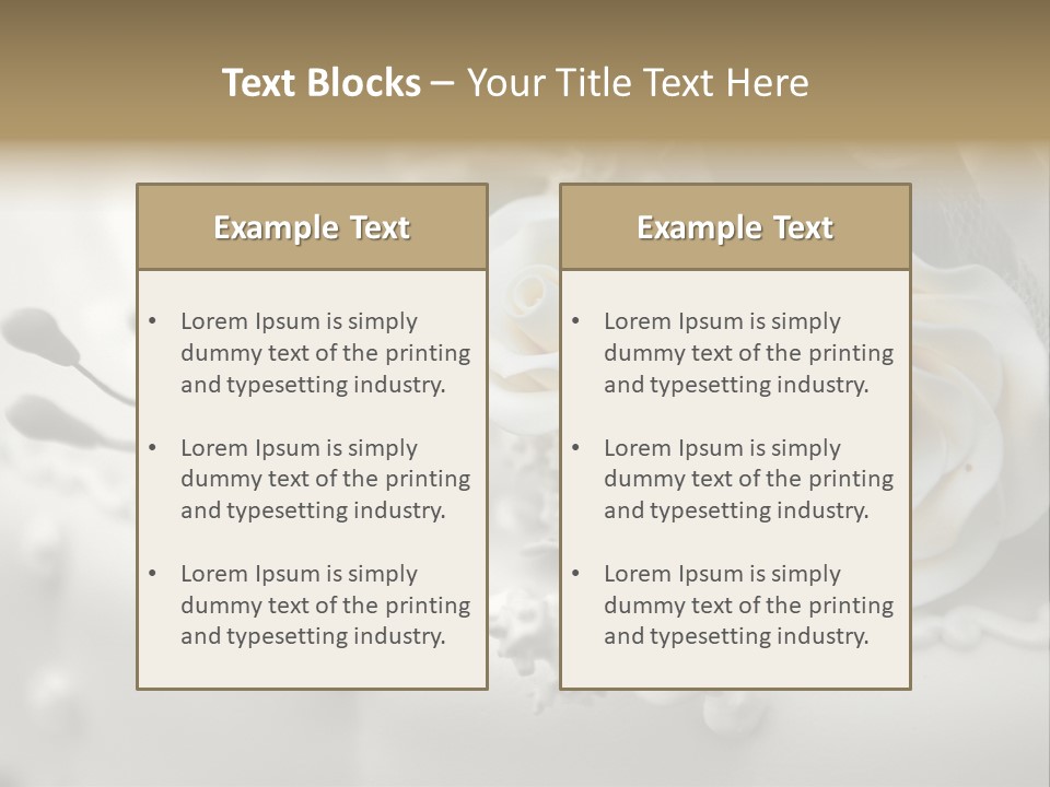 Two White Roses On A White Background Powerpoint Template PowerPoint Template