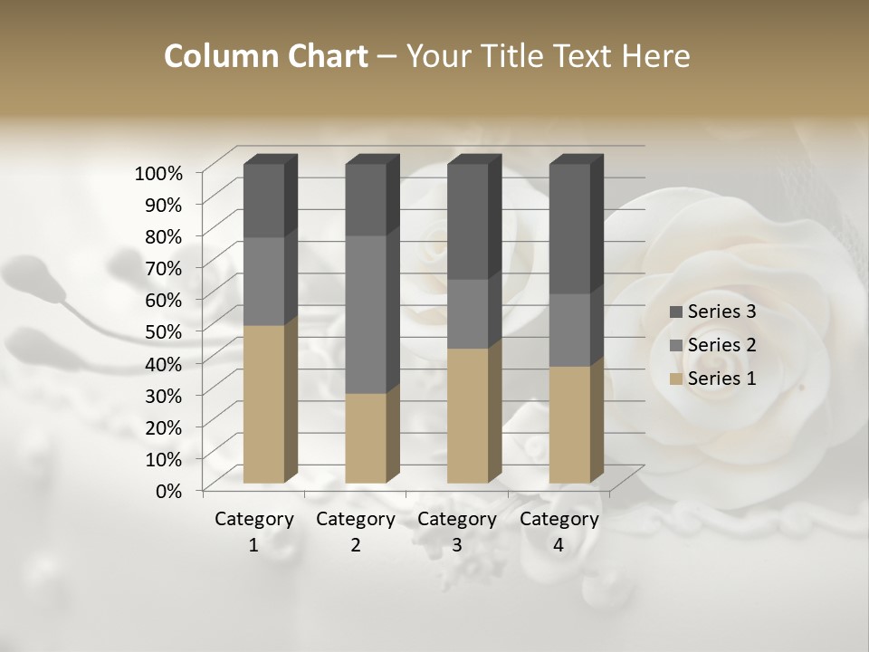 Two White Roses On A White Background Powerpoint Template PowerPoint Template