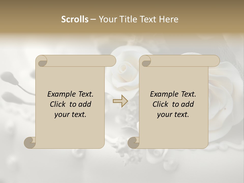 Two White Roses On A White Background Powerpoint Template PowerPoint Template