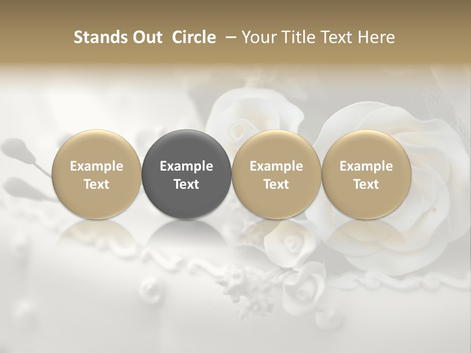 Two White Roses On A White Background Powerpoint Template PowerPoint Template