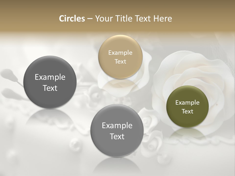 Two White Roses On A White Background Powerpoint Template PowerPoint Template