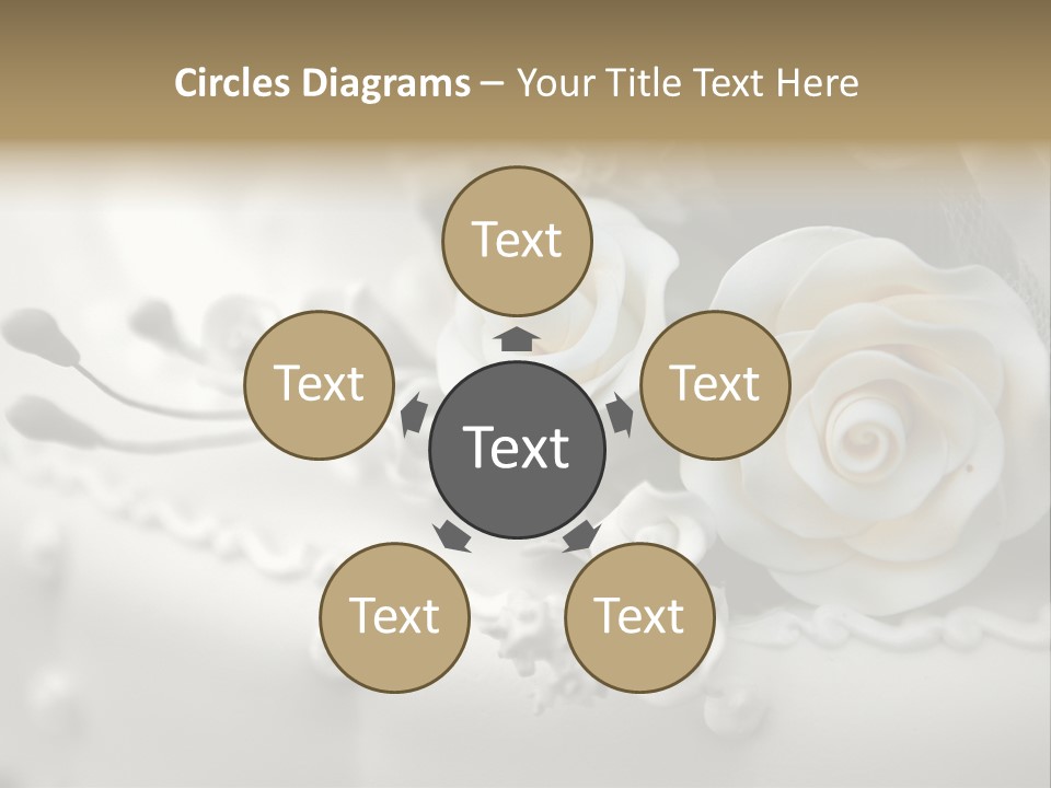 Two White Roses On A White Background Powerpoint Template PowerPoint Template