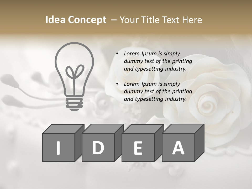 Two White Roses On A White Background Powerpoint Template PowerPoint Template