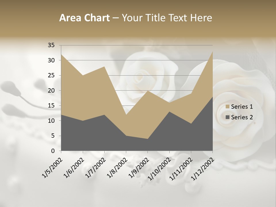 Two White Roses On A White Background Powerpoint Template PowerPoint Template